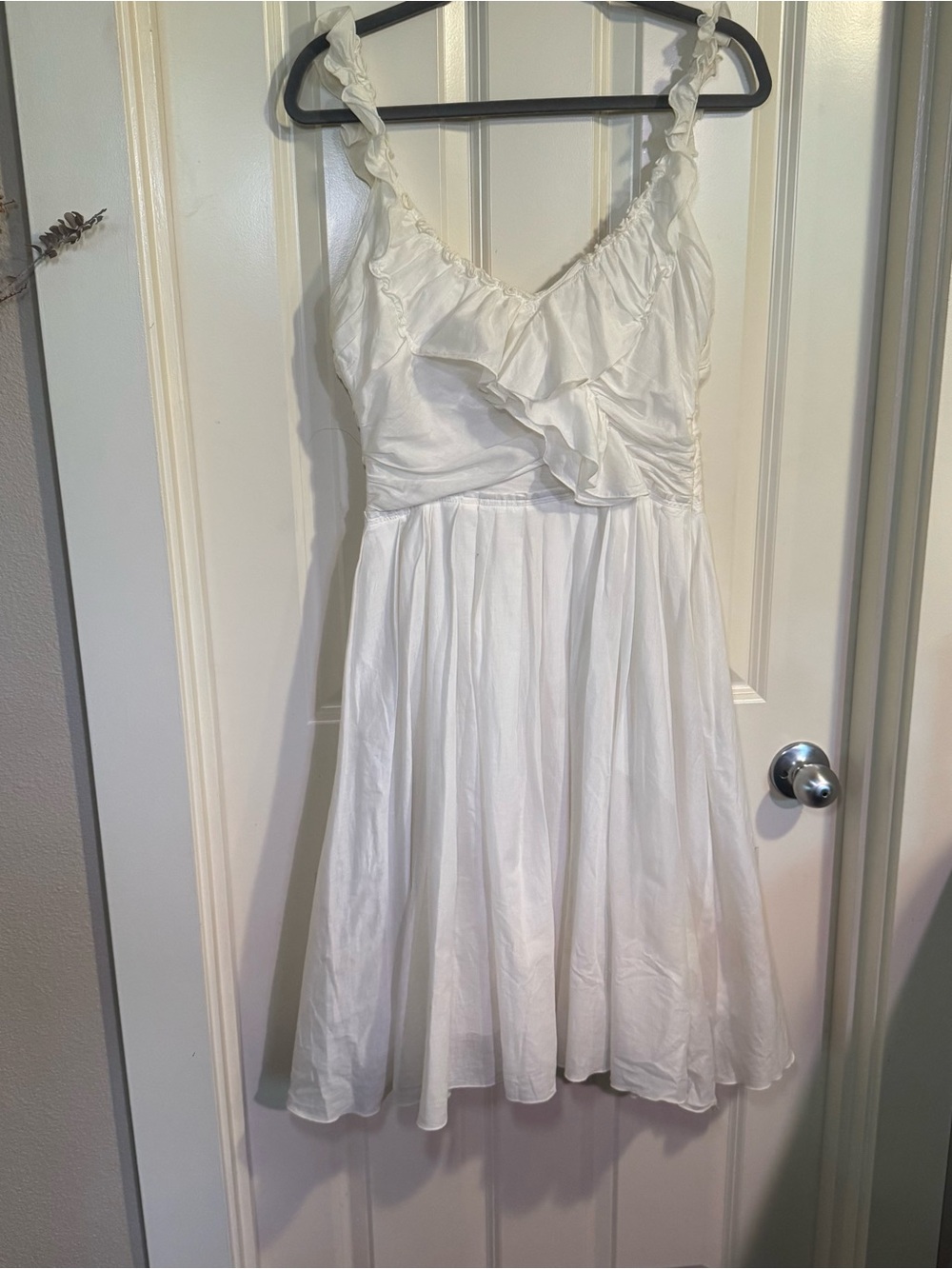 Zara Woman White Ruffled Dress Top